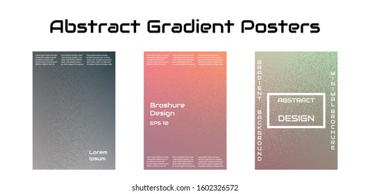 Set of 3 colorful gradient banners. Design mockup. Gradient grit layout for greetings card, flyers, invitation, posters, brochure, banners, calendar. Trend banners. Vector stock illustration. 