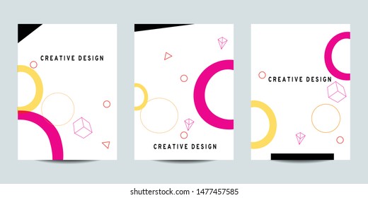 SET OF 3 COVER TEMPLATE Memphis style