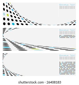 Set of 3 different business newsletter templates with halftone
