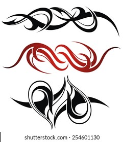 Set of 3 different vector tribal tattoo