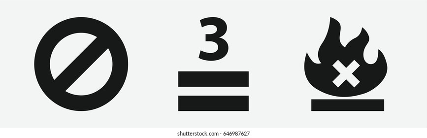 Set of 3 filled allowedicons