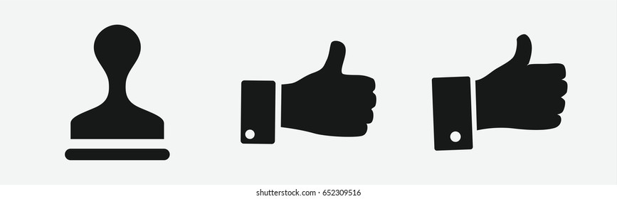 Set of 3 filled approveicons