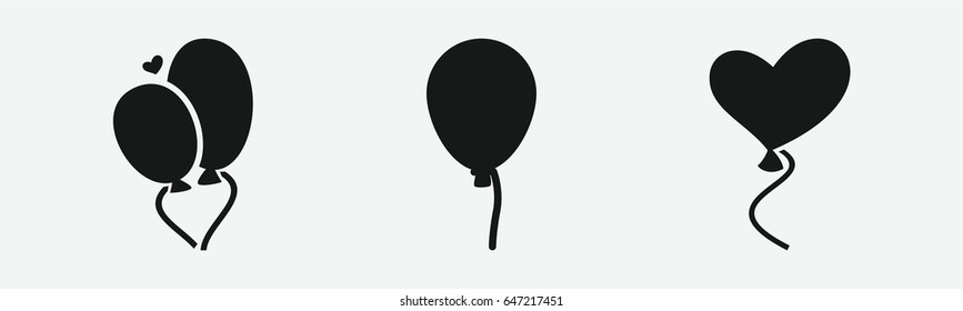 Set of 3 filled ballonicons