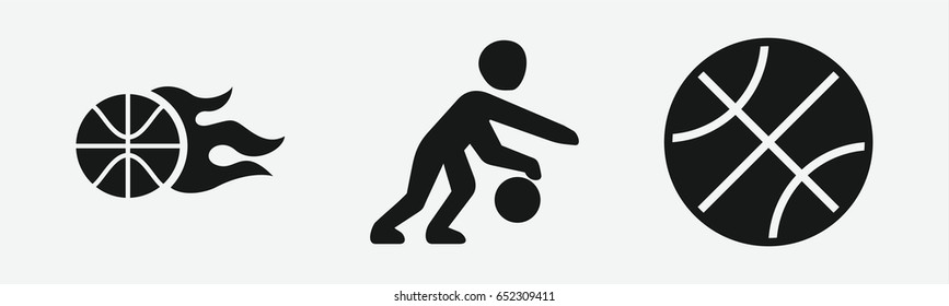 Set of 3 filled basketballicons