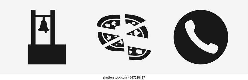 Set of 3 filled buttonicons