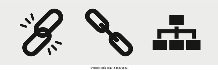 Set of 3 filled chainicons