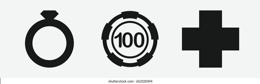 Set of 3 filled circleicons