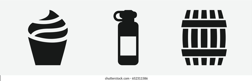 Set of 3 filled containericons