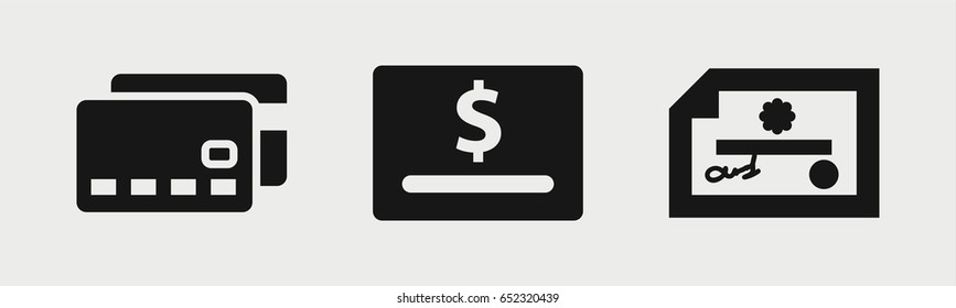 Set of 3 filled crediticons