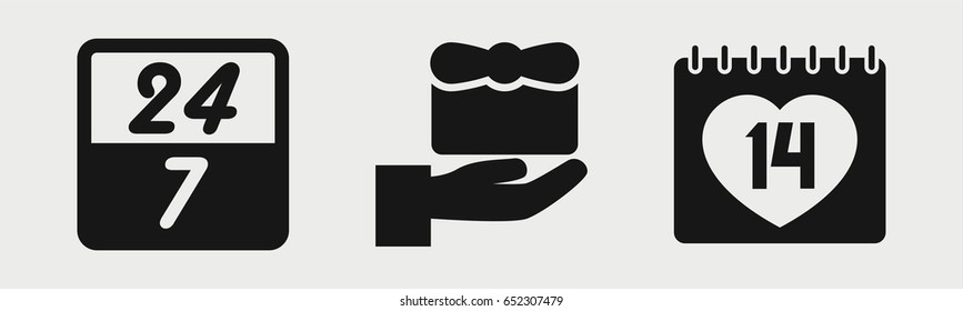 Set of 3 filled dayicons