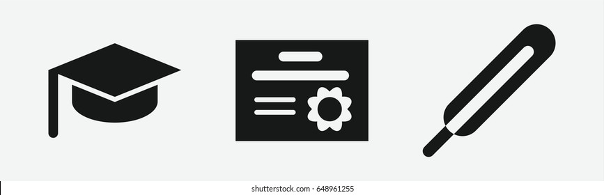 Set of 3 filled degreeicons