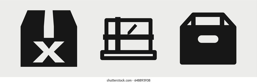 Set of 3 filled deliver icons