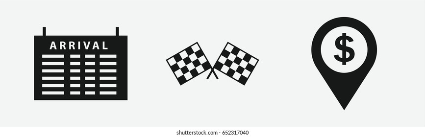 Set of 3 filled destinationicons