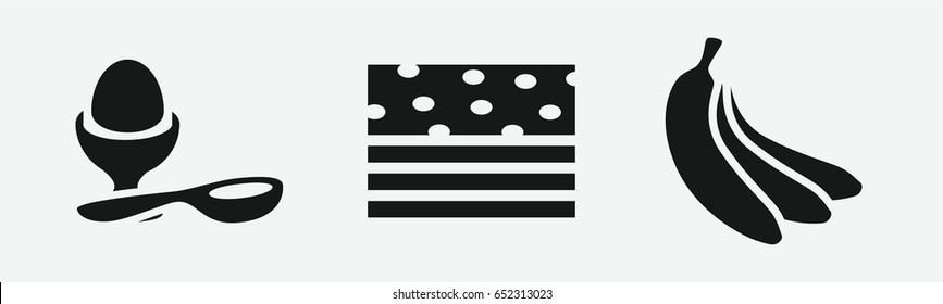 Set of 3 filled dieticons