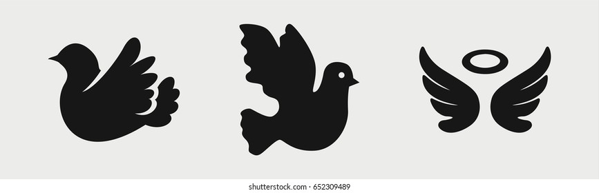 Set of 3 filled doveicons