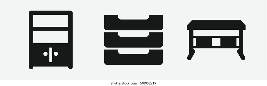 Set of 3 filled drawericons
