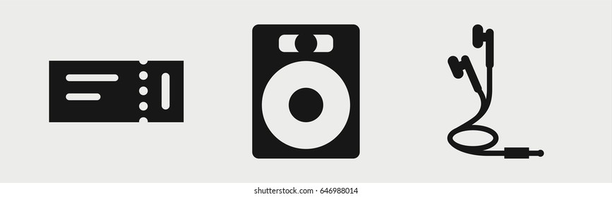 Set of 3 filled entertainmenticons
