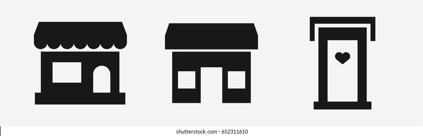 Set of 3 filled facadeicons
