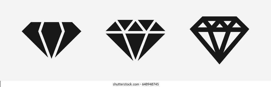 Set of 3 filled gemstoneicons