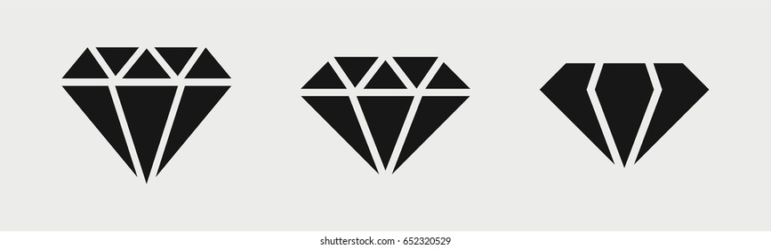 Set of 3 filled gemstoneicons