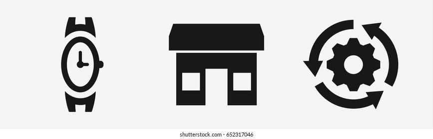 Set of 3 filled greyicons