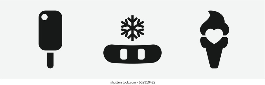 Set of 3 filled iceicons