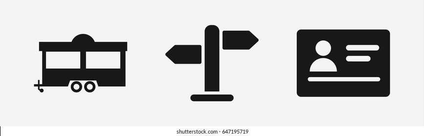 Set of 3 filled journey icons