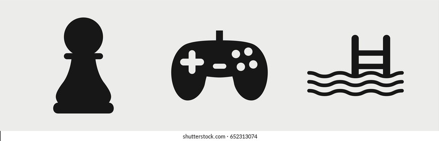Set of 3 filled leisureicons