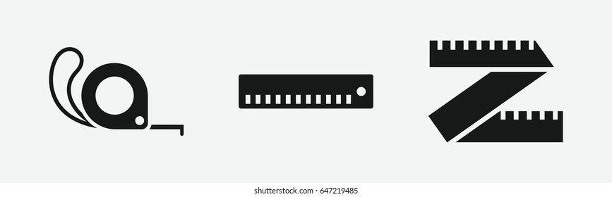Set of 3 filled lengthicons