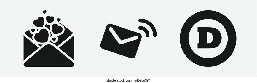 Set of 3 filled lettericons
