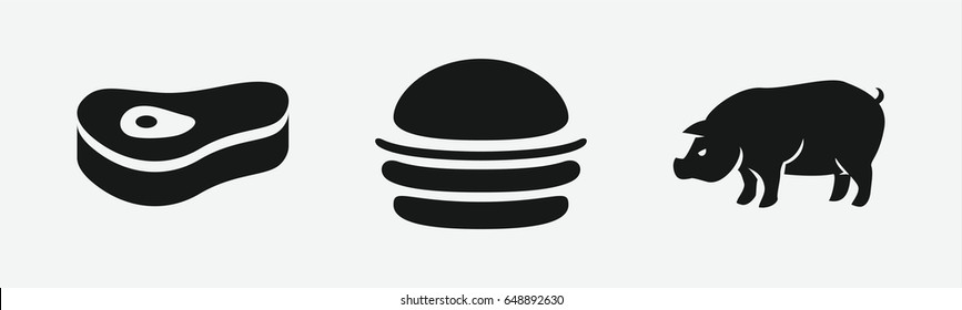 Set of 3 filled meaticons