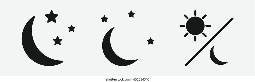 Set of 3 filled moonlighticons