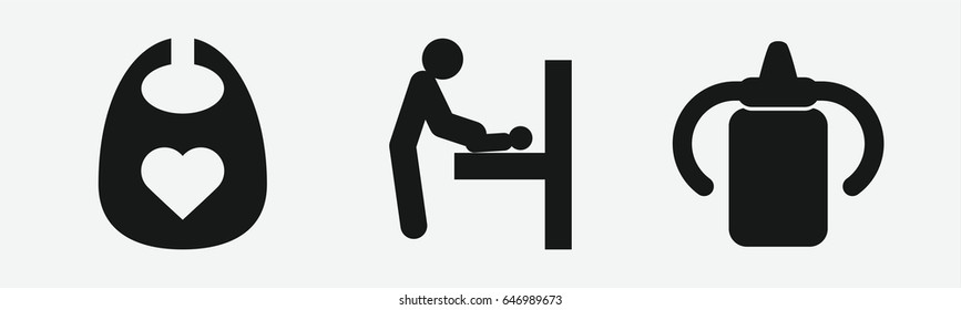 Set of 3 filled nurseryicons