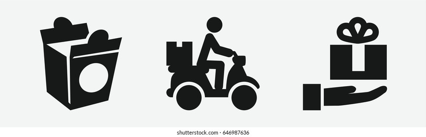 Set of 3 filled packageicons