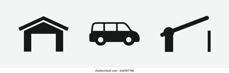 Set of 3 filled parkingicons