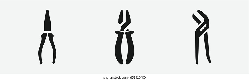 Set of 3 filled pliericons