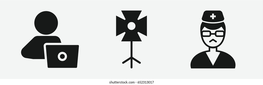 Set of 3 filled professionalicons