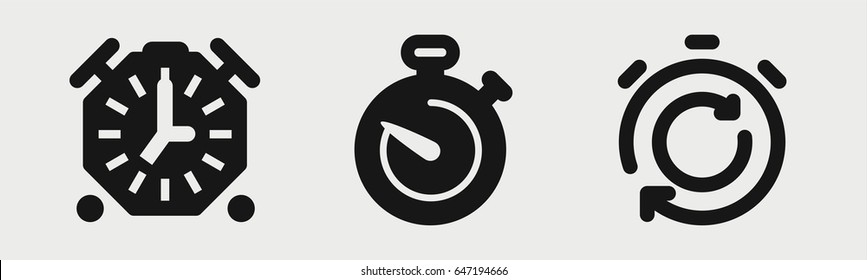 Set of 3 filled quick icons