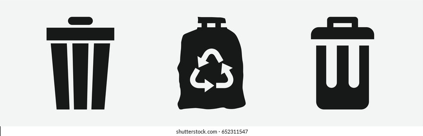 Set of 3 filled recycleicons