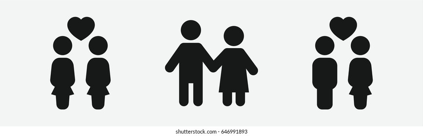 Set of 3 filled relationshipicons