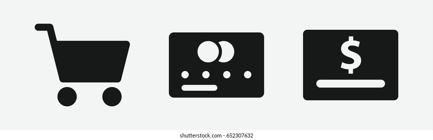 Set of 3 filled retailicons