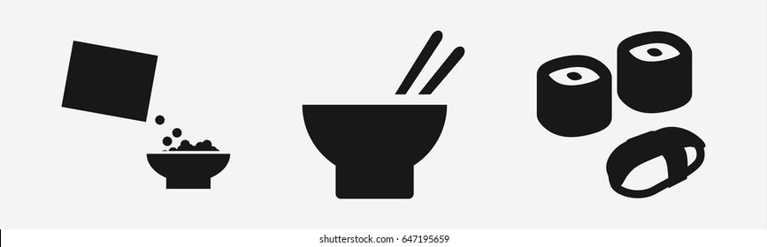 Set of 3 filled riceicons