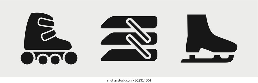 Set of 3 filled rollericons