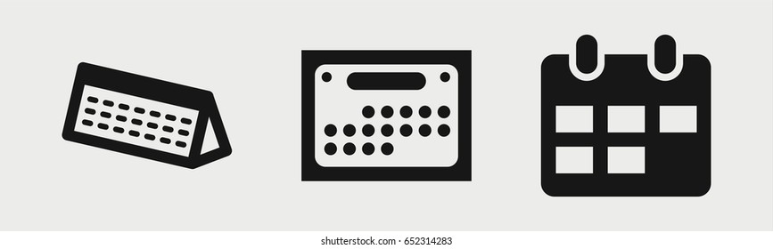 Set of 3 filled scheduleicons