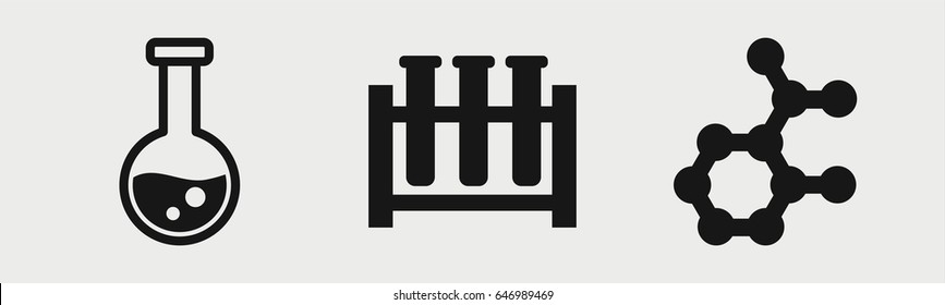 Set of 3 filled scientificicons
