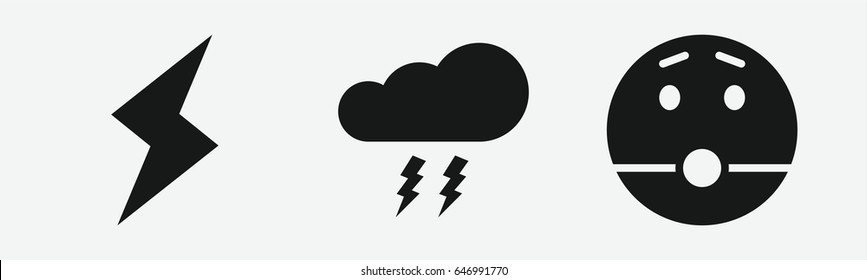 Set of 3 filled shockicons
