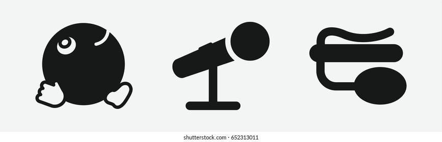 Set of 3 filled singicons