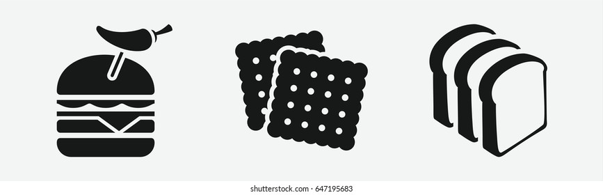 Set of 3 filled snackicons