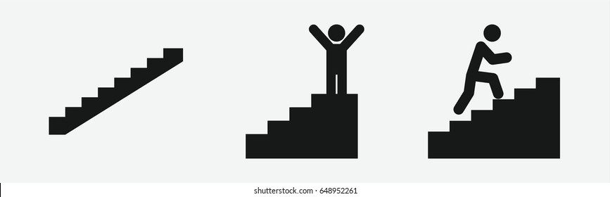 Set of 3 filled stairicons