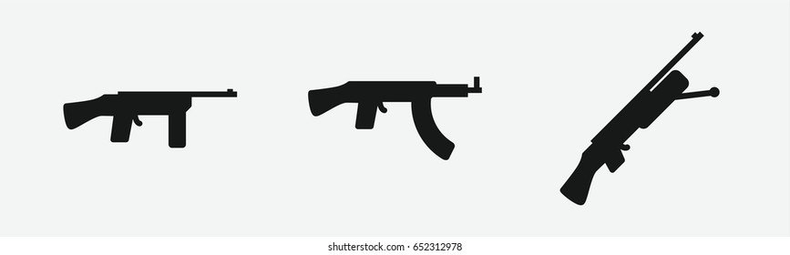 Set of 3 filled submachineicons